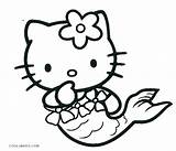 Hello Coloring Pages Kitty Mermaid Princess Printable Color Getcolorings sketch template