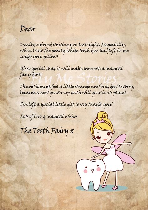 letter   tooth fairy printable