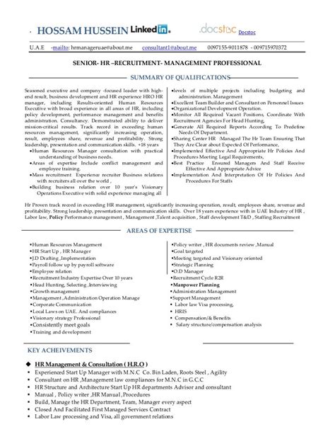 resume hr manager consultant mba  years