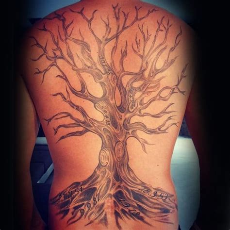 40 Tree Back Tattoo Designs For Men Wooden Ink Ideas