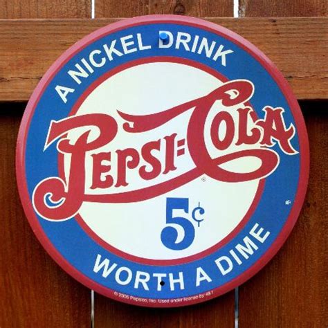 pepsi cola tin  sign  cent soda pop fountain drink