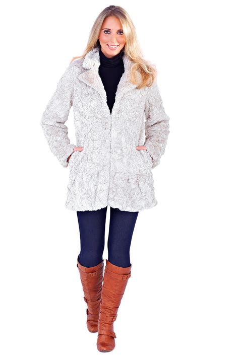 womens ladies full faux fur coat short mid length jacket warm winter size   ebay