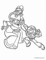 Buzz Lightyear Coloring Pages Fighting Printable Kids Friends sketch template