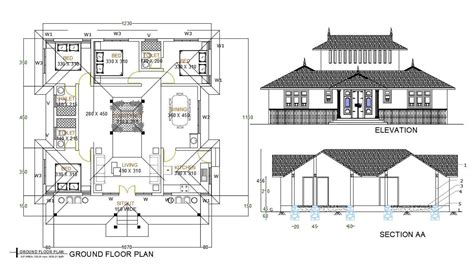120 Sqm House Plan Drawing Download Dwg File Cadbull