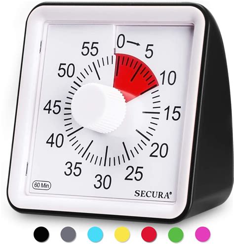 secura  minute visual timer classroom countdown clock silent timer
