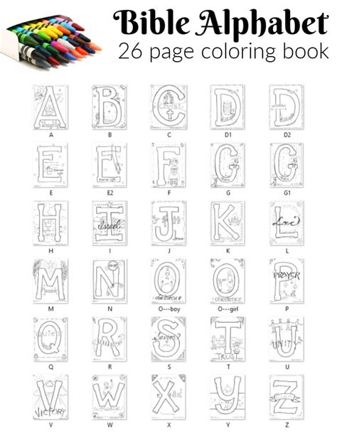 bible alphabet coloring pages