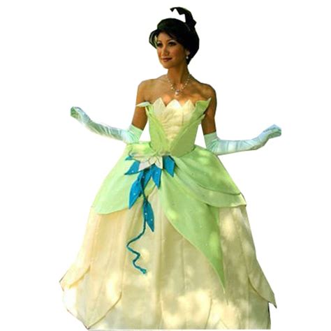 2018 fancy dress adult women the princess and the frog tiana cosplay