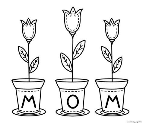 mothers day flowers  kids coloring page printable