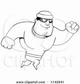 Jumping Robber Male Clipart Cartoon Cory Thoman Outlined Coloring Vector 2021 sketch template