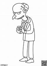 Burns Simpsons Montgomery Colorings Consent Presionar Recordar sketch template