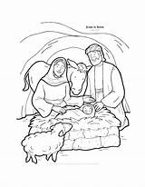 Coloring Jesus Born Bible Pages Kids Stories Popular sketch template