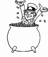 Gold Pot Coloring Pages Leprechaun Color Coins Kids Printable Jokes Getdrawings Getcolorings sketch template