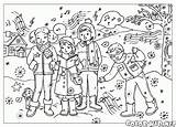 Cantano Dzieci Kolorowanka Carols Natalizi Canti Singen Dibujo Invierno Villancicos Kolędy Colorkid Sing Nieve Paesaggio Invernale Malvorlagen Kolorowanki Coloriage Cantan sketch template