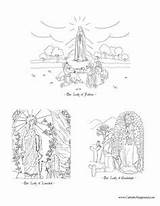 Catholic Playground Coloring Marian Miniature Scenes Template Printable Three Create Knock Lady sketch template