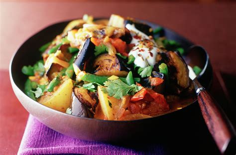 aubergine bean and potato curry indian recipes
