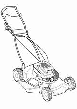 Coloring Mower Lawn sketch template