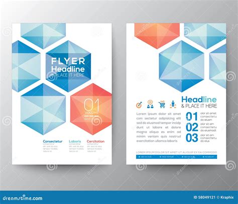 abstract hexagon poster brochure flyer design template layout stock