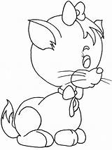 Coloring Pages Kitten Kittens Girls Baby Wildlife Popular Cute Print sketch template