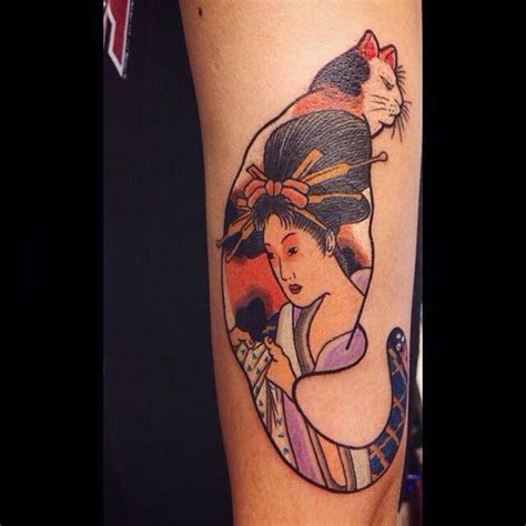 geisha tattoos are sometimes part of another japanese design here a