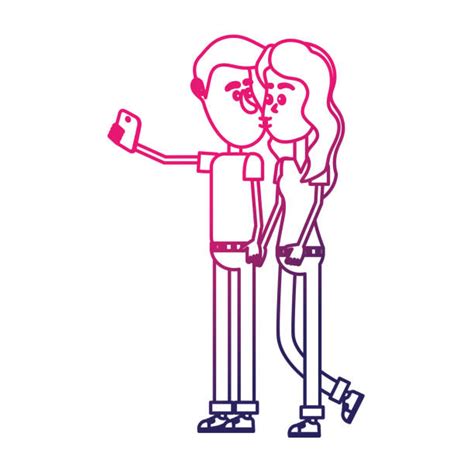 200 Woman Kissing Man On Cheek Stock Illustrations Royalty Free