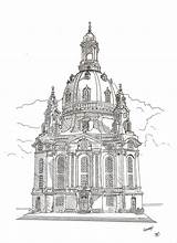 Dresden Frauenkirche sketch template