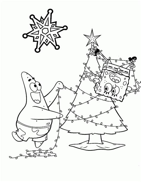 spongebob coloring pages christmas coloring home