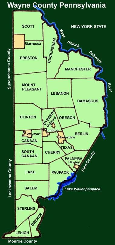 wayne county pennsylvania township maps