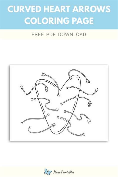 curved heart arrows coloring page   heart  arrow
