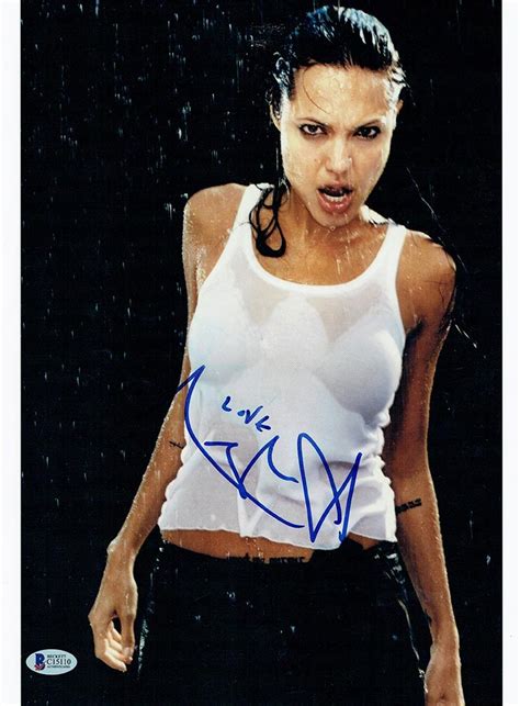 angelina jolie wet signed 11x14 photo certified authentic beckett bas