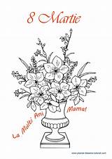 Colorat Desene Mamei Ziua Flori Planse Martie Fise Cu Primavara Felicitare Vaza Cuvinte Cheie Imaginea Educative sketch template