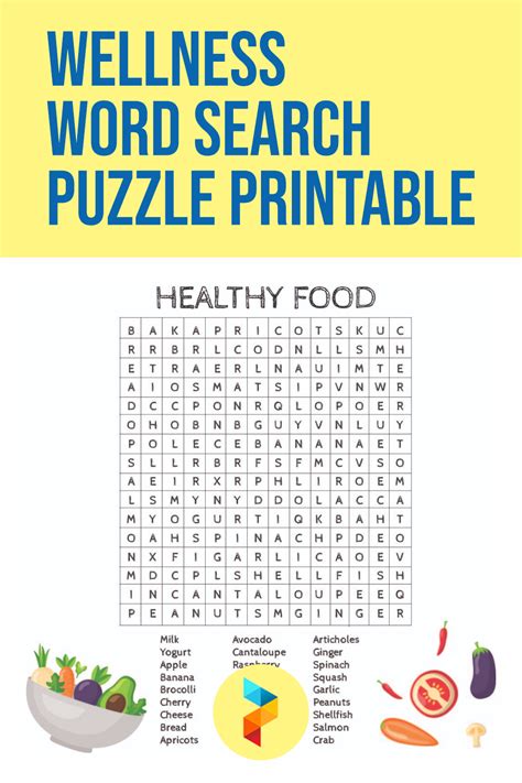 wellness word search puzzle printable     printablee