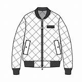 Bomber Jacket Flat Drawing Sketches Fashion Quilted Diamond Flats Templates Jackets Sleeve Sketch Illustrator Mens Technical Template Paintingvalley Ma Outerwear sketch template