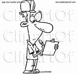 Inspector Building Male Cartoon Outline Toonaday sketch template