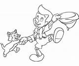 Pinocchio Figaro Geppetto Coloringhome Dunkey sketch template