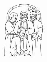 Lds Coloring Priesthood Apostles Organization Blessing Ordaining Ordination sketch template