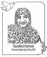Nobel Karman Premios Tawakkul Premio sketch template