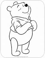 Coloring Pooh Winnie Pages Disney Smelling Air sketch template