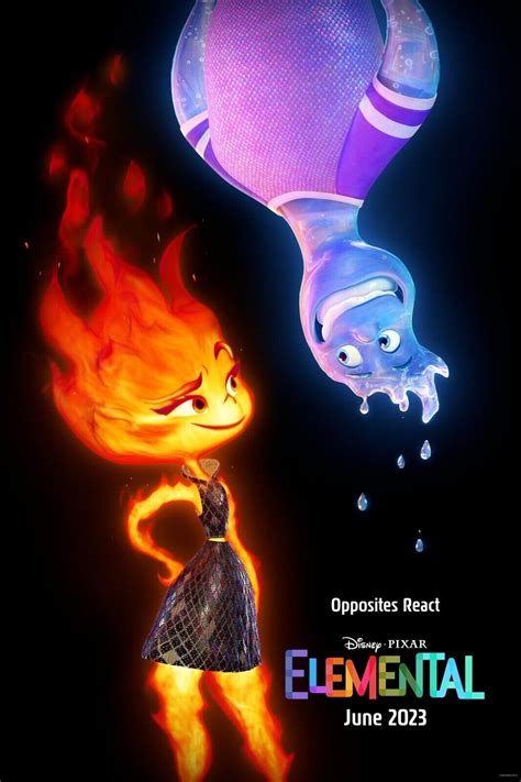 2023 disney elemental movie poster 11x17 ember lumen wade ripple pixar