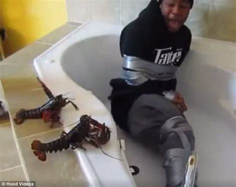 man with crab phobia is left in a bathtub surrounded by crustaceans in