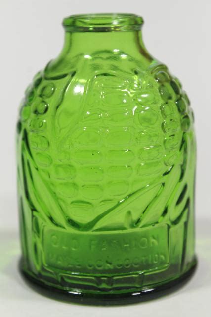 Vintage Wheaton Bottles Green Glass Reproduction Flasks Mini Bottle