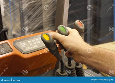 forklift truck lever controls stock image image  truck steering