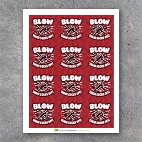 volleyball blow  socks   red  blue printable instant