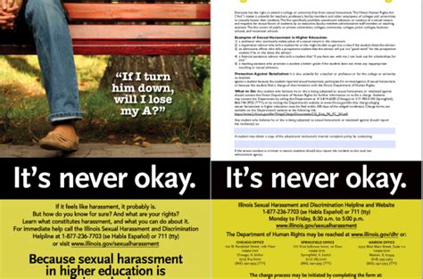 Sexual Harassment In Higher Education Posters Office For Access And