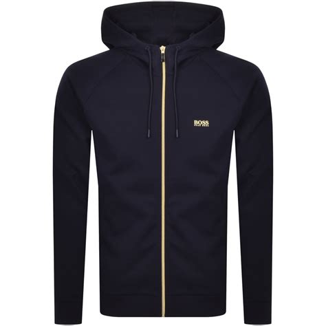 boss saggy full zip hoodie navy mainline menswear