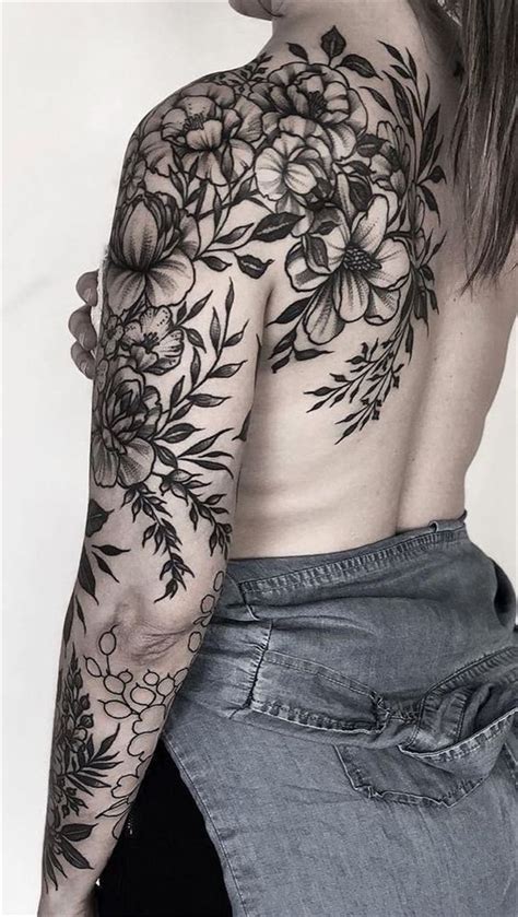 gorgeous  stunning sleeve floral tattoo    stylish