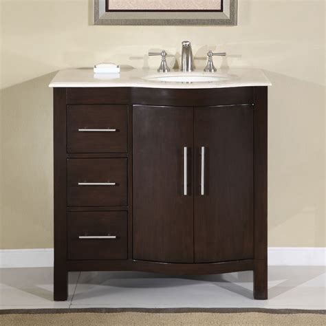 36 kimberly wr crema marfil marble bathroom cabinet off center sink vanity 0912