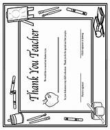 Teacher Coloring Thank Certificate Printable Pages Appreciation Awards Cards Crayola Teachers Year End Gifts Template Thanks Print School Gift Perfect sketch template