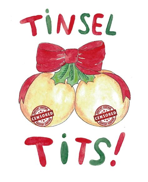 Tinsel Tits Merry Christmas Card Funny Holiday Sex Friends Etsy