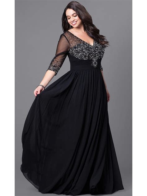 Black Evening Dresses Plus Size