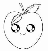 Food Coloring Cute Apple Pages Draw Step Chibi Fruit Color Kawaii Drawing Apples Kids Printable Clipart Drawings Pop Coloringhome Print sketch template